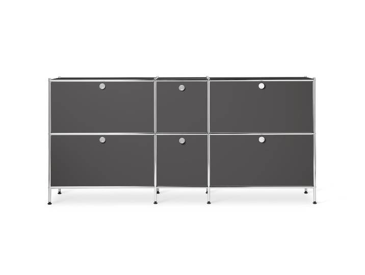 Tchibo - Sideboard Metall »Cn3« groß mit 6 Klappenfächern - 190x40x89,5cm - chrom -