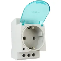 Steckdose Schuko für Hutschiene DIN TH35 16A 230V mit Klappdeckel ohne LED Schukodose Einbausteckdose 7160 ONKA T0-7160