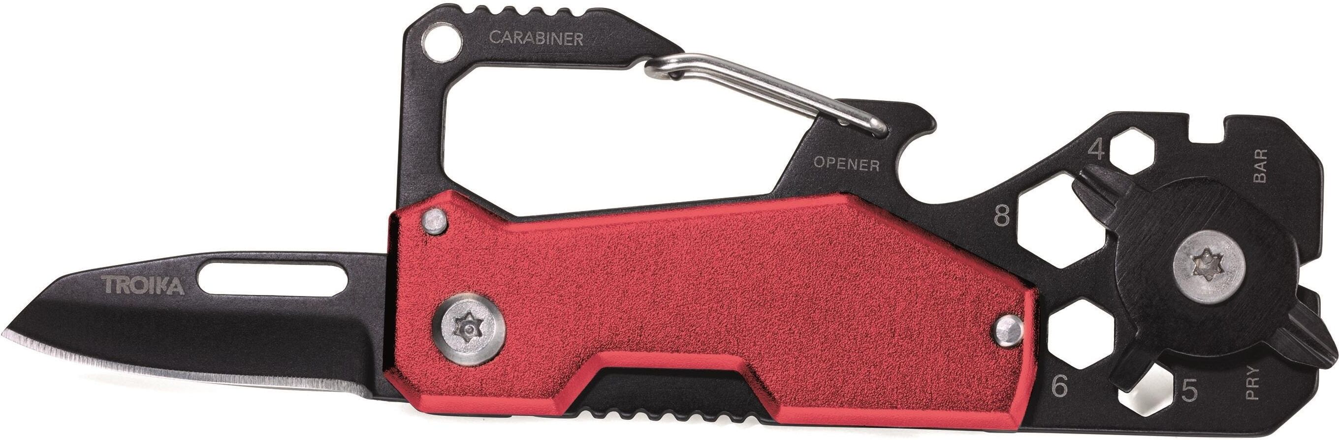 Taschenmesser TROIKA "Toolinator 10", rot (rot, schwarz), OutdoormesserB:0,39cm, Aluminium, Edelstahl, Taschenmesser, B:0,39cm rot, schwarz Einheitsgröße