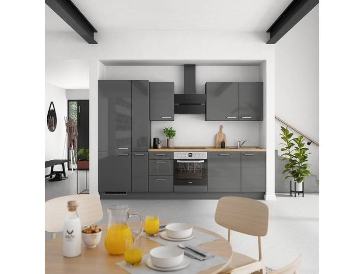Unterschrank Flash mit Schubladen 45cm Grau/Hochglanz Grau