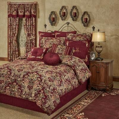 Touch of Class Tosca Comforter Set Burgundy, California King, Burgundy