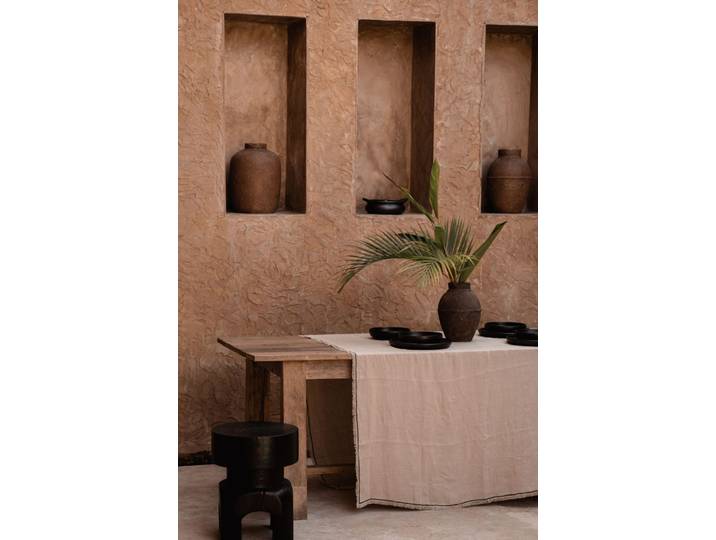 Tabouret en bois noir 40x40x50cm