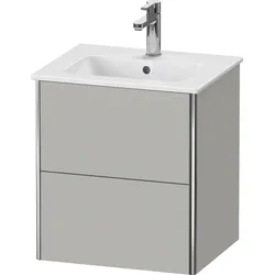 Duravit XSquare Waschtischunterbau Compact, wandhängend, 2 Schubkästen, 510x560x418mm, XS430600707, Farbe: Betongrau Matt