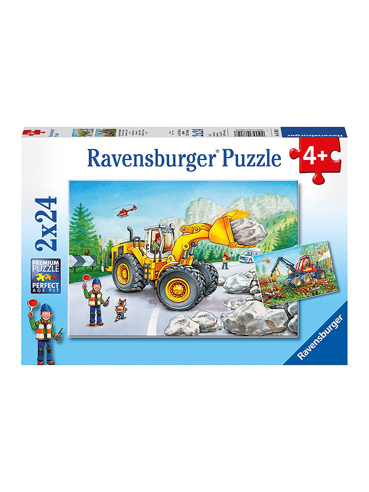 Ravensburger 2x24tlg. Puzzle "Bagger und Waldtraktor" - ab 4 Jahren - onesize