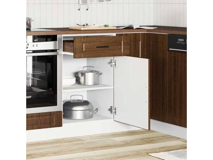 Moderne Buffet cuisine - Armoire de cuisine Porto - chêne marron bois d'ingénierie @@1306