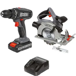 Kraftixx by Einhell 18V Set Akkuschrauber Handkreissäge 2,0Ah Akku Ladegerät