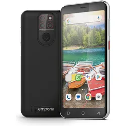 Emporia Smart 5 mini (64 GB, Black, 4.95", Single SIM, 4G), Smartphone, Schwarz