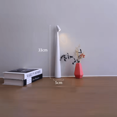 Inspire Curations Minimalist Rechargeable LED Desk Lamp Touch Dimmable Bedside Table Light white abs