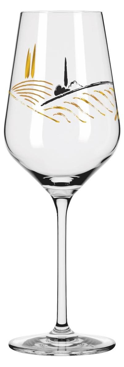 Dripio Wijnglas voor witte wijn, 300 ml, kristalglas met hartvormig design in rosé goud