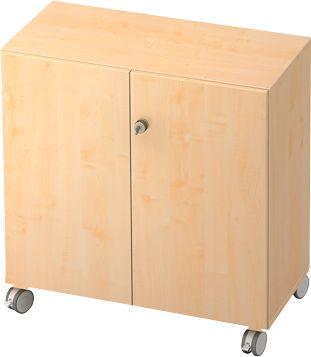 Rollenschrank TOPAS LINE, 2 Ordnerhöhen, Türen abschließbar, Ahorn-Dekor/Ahorn-Dekor