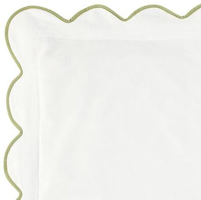 Emma Scalloped Duvet Cover - Sage, Twin - Ballard Designs
