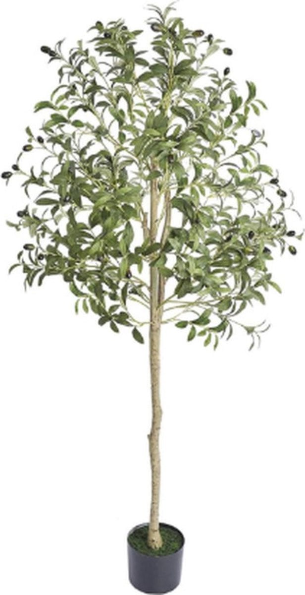 Groene Kunstplant Olijfboom voor Binnen en Buiten - 155 cm Hoog