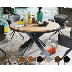 Bodahl »Nottingham« Massivholz Esstisch Rustic Oak mit Funktion 120 cm / smoked / ohne Einlegeplatte