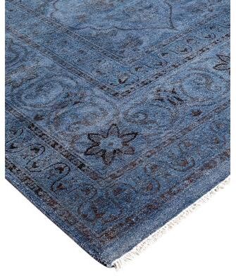 Overton "Fine Vibrance, One-of-a-Kind Hand-Knotted Area Rug - Gray, 6' 2"" x 8' 10"" - 6' 2"" x 8' 10"""