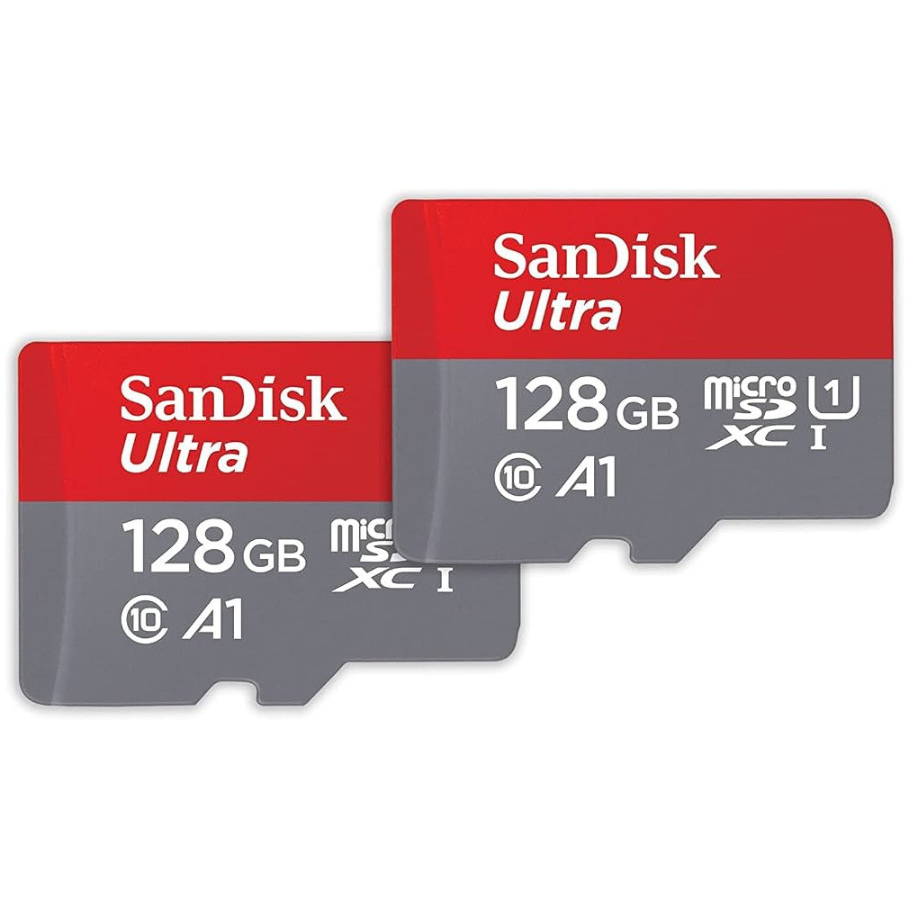SanDisk Ultra MicroSDXC Geheugenkaart 128GB 140MB/s C10 2-pack Grijs