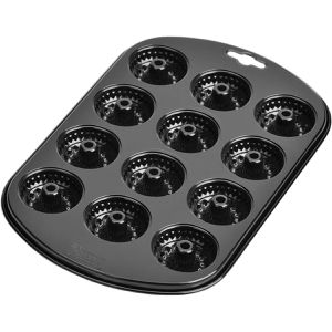Kaiser Backform Inspiration, 12 Mini-Gugelhupf-Muffins, Stahl, 29 x 18 x 3,5cm, schwarz, antihaftbeschichtet, Mini-Muffinform