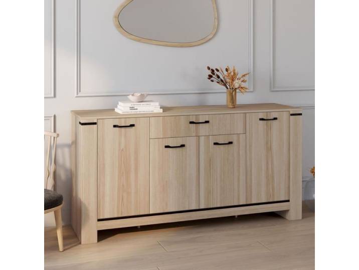 ID MARKET buffet 4 portes avec tiroirs 160 cm Moderne bois