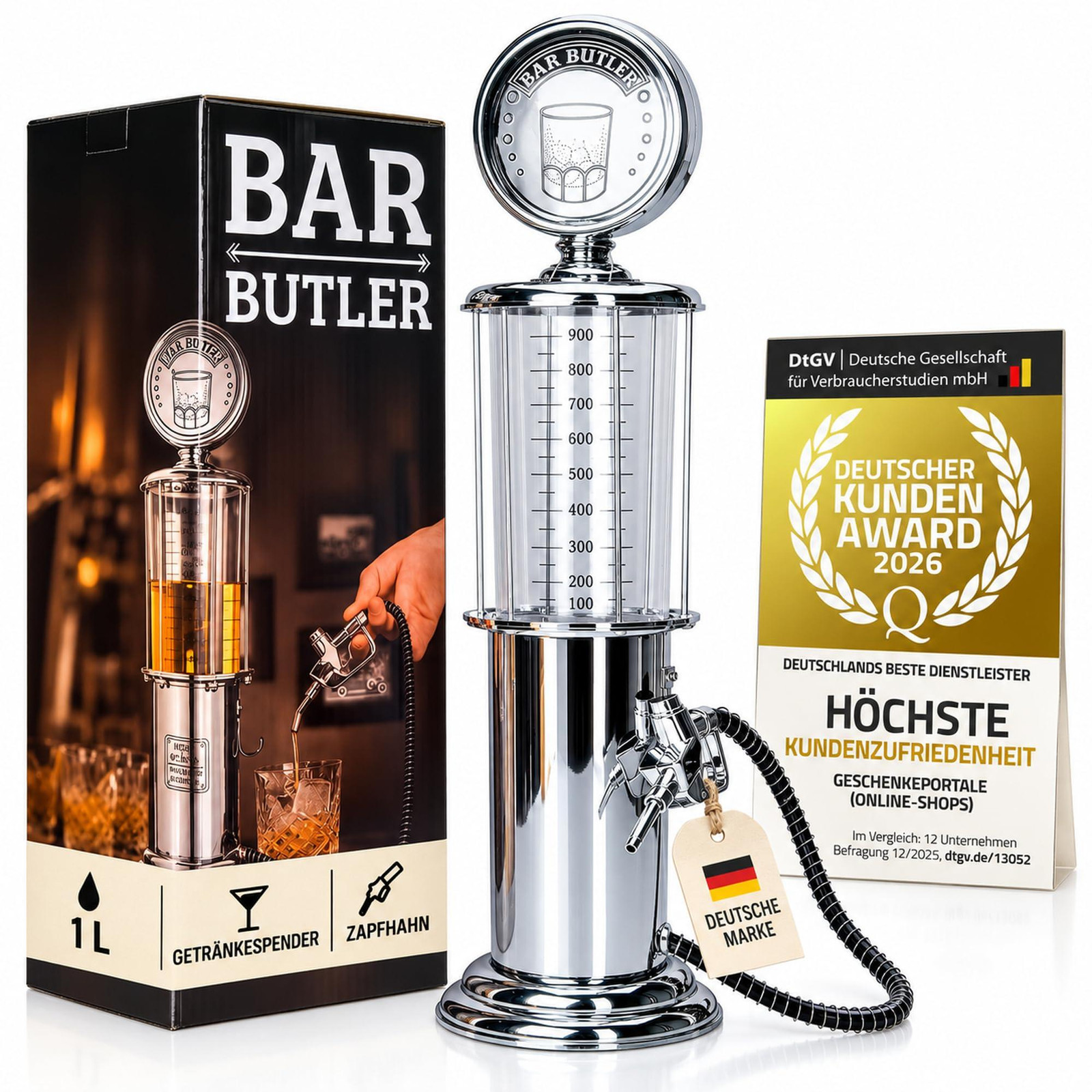 Dripio Drankenautomaat Retro Bierdispenser met tappunt, 1000 ml