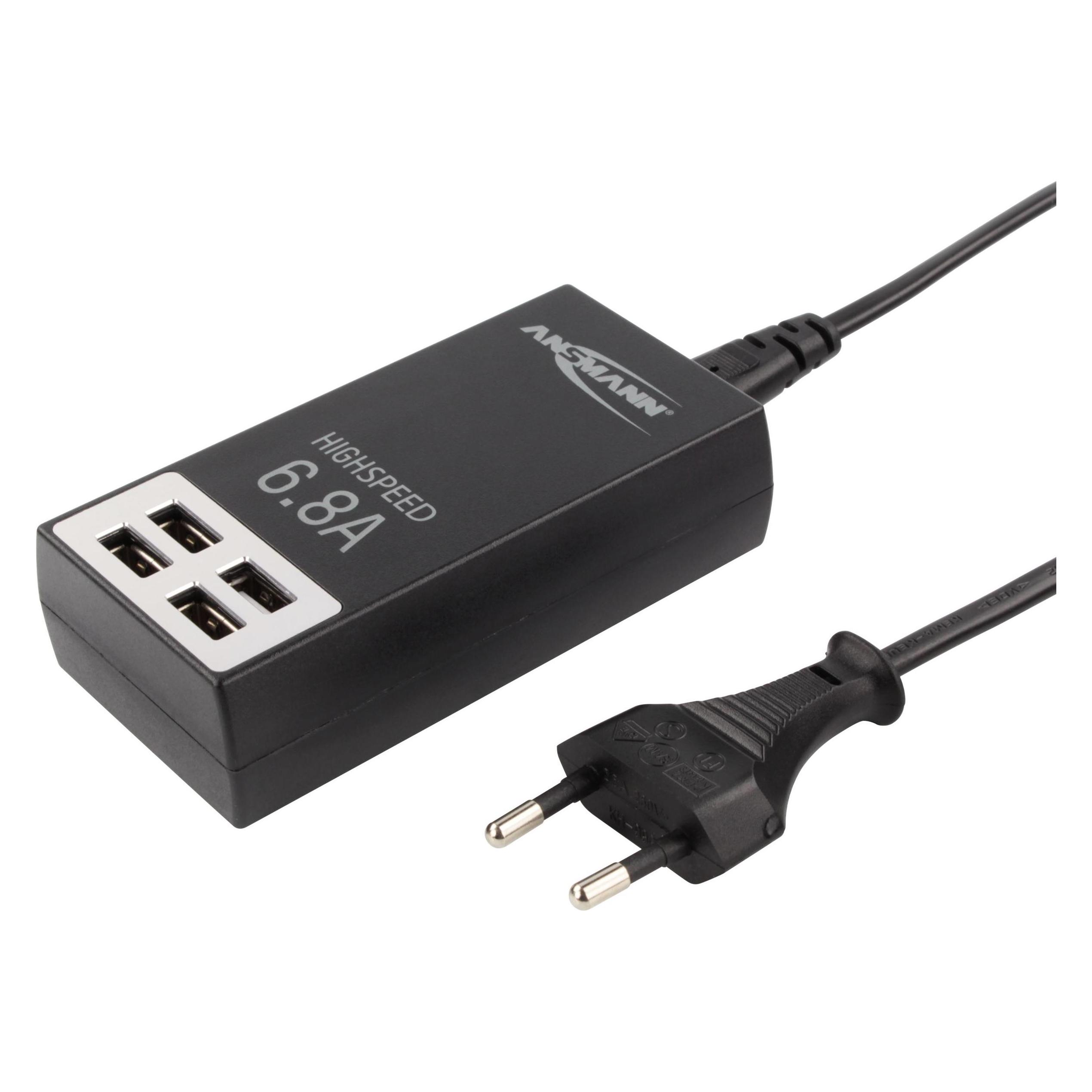 Ansmann High Speed USB Ladegerät 6.8A 4xUSB Port (34 W, 4 Ports) (1001-0032)