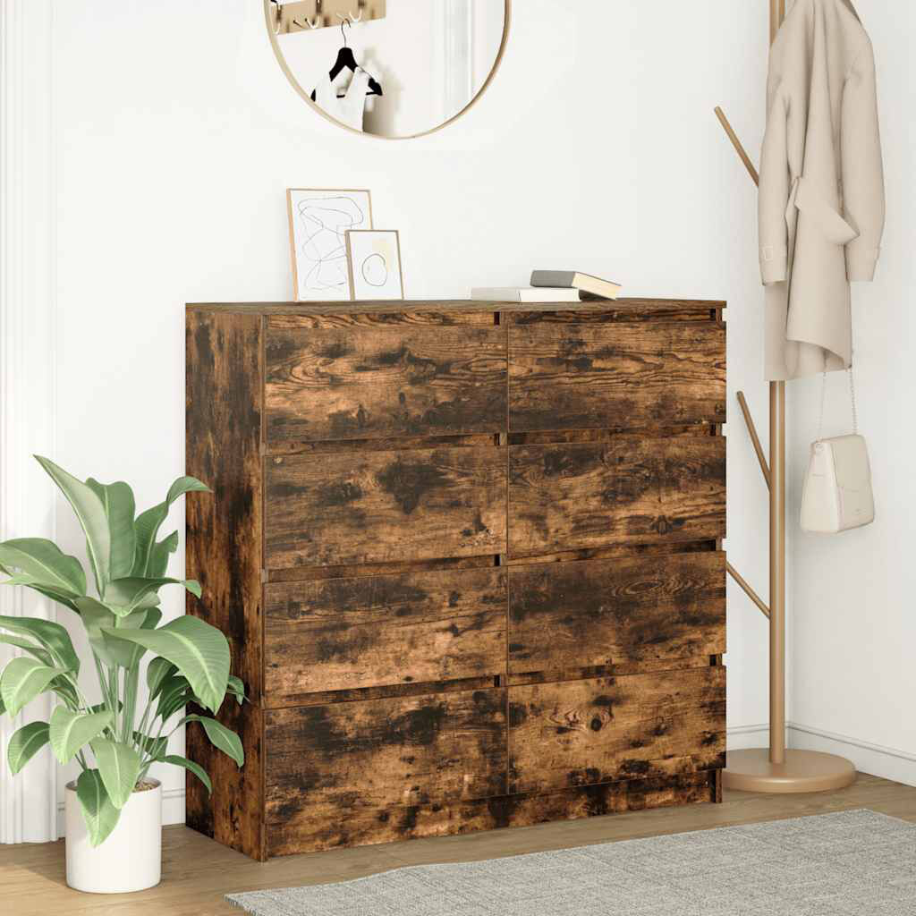 Latitude Run Sideboard 100X35x99 Cm Engineered Wood Smoked Oak 99cm H X 100cm W X 35cm D
