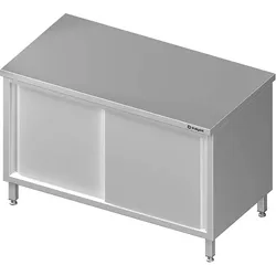 Stalgast Edelstahl Durchreicheschrank mit Schiebetüren, 1000x600x850 mm, ohne Aufkantung, verschweißt