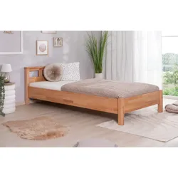 TiCAA Einzelbett und Doppelbett "Merci" Buche mit geölter Oberfläche