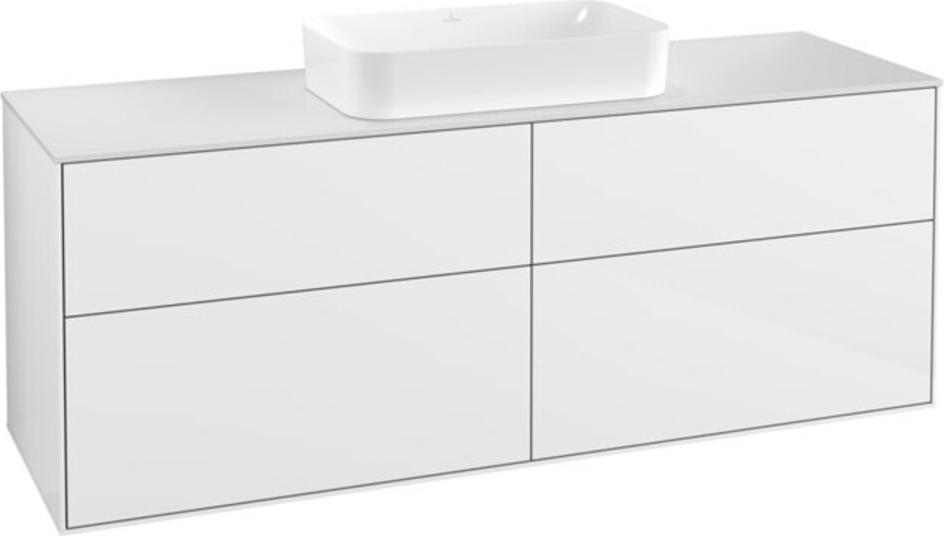 V&B Waschtischunterschrank Finion 160x60,3cm, Abd.-Pl. wh. m, glo wh. Lac