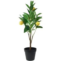 Viana, Kunstpflanzen, Mediterraner künstlicher Zitronenbaum im Topf mit Blättern und Früchten (58 cm)
