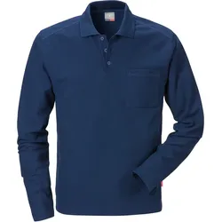 Langarm Polo-Shirt "7393 PM" - 3XL - dunkelblau