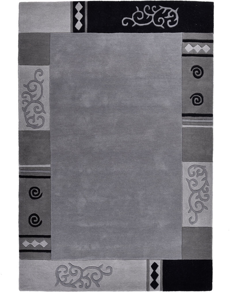 Theko Ambadi Handmade Wool Carpet Gray Rectangular 190 x 290cm