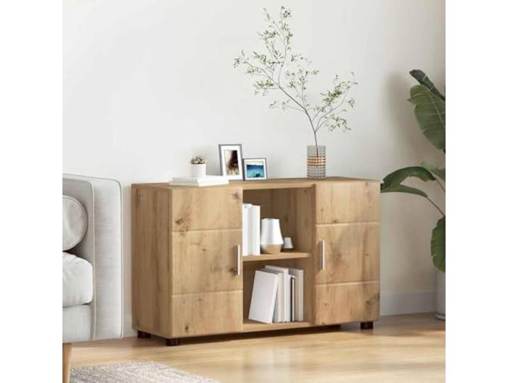 HKQWPBF Sideboard aus Holzwerkstoff Artisan-Eiche 88,5 x 30,5 x 55,5 cm Modernes Design, matte Oberfläche, robuste Konstruktion, vielseitig nutzbar, pflegeleichte Oberfläche