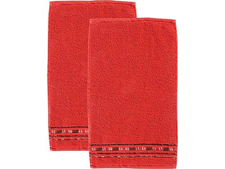 Erwin Müller Gästetuch 2er-Pack - Achern rot Größe 30x50 cm - 500g/m² - schnell trocknend, extra saugstark, beidseitige Schlaufen