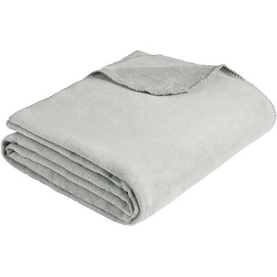 Wohndecke IBENA "Uni Decke Malaga", grau, B:150cm L:200cm, Baumwolle, Wohndecken, Wohndecke, unifarben