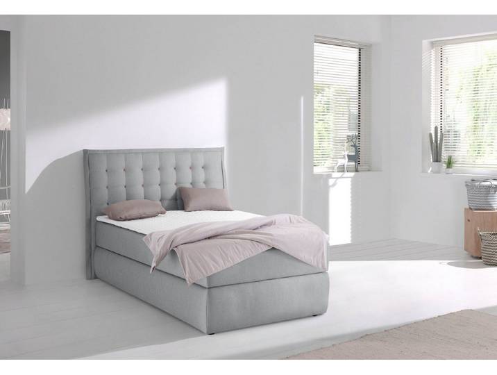 Home affaire Boxspringbett Sagres, Kopfteil mit 2farbiger Flatterbiese und zweifarbigen Knöpfen
