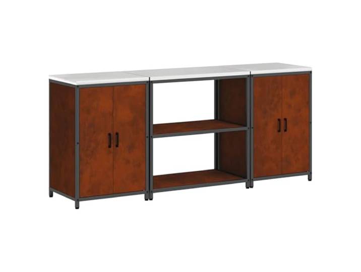 GPWERSDF Küchenregal HATTEM 3er Set Schwarz Stahl Industrielles Design, Mehrere Ablagen, Robust, Einfache Montage, Für Töpfe Und Pfannen