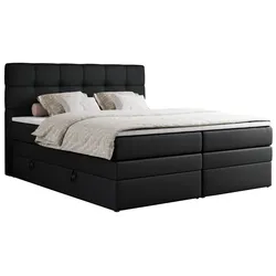 BOXSPRINGBETT ERNI KING 120/200 Schwarz Kunstleder - H3