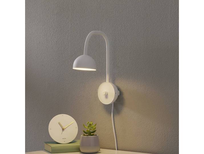 Design wandlamp Blush, dimbaar, wit / opaal, Slaapkamer, metaal, Design, Wandlamp design