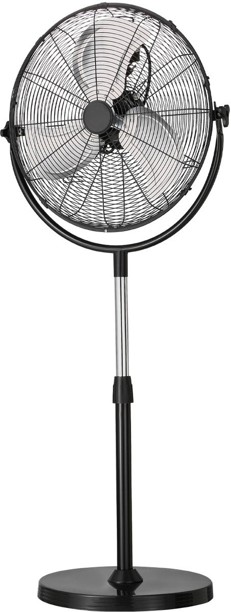 Industriële Staande Ventilator Zwart met 3 Snelheidsstanden en Oververhittingsbeveiliging, Diameter: 56 cm