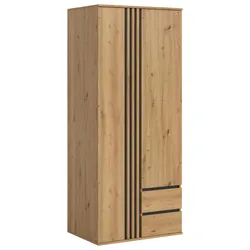Drehtürenschrank TOFTA Eiche Artisan, Anthrazit