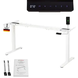 ALBATROS Lift S5W Gestell für Schreibtisch Höhenverstellbar Elektrisch mit 2x Motoren, Weiss - Stufenlos Höhenverstellbar, Schreibtischgestell