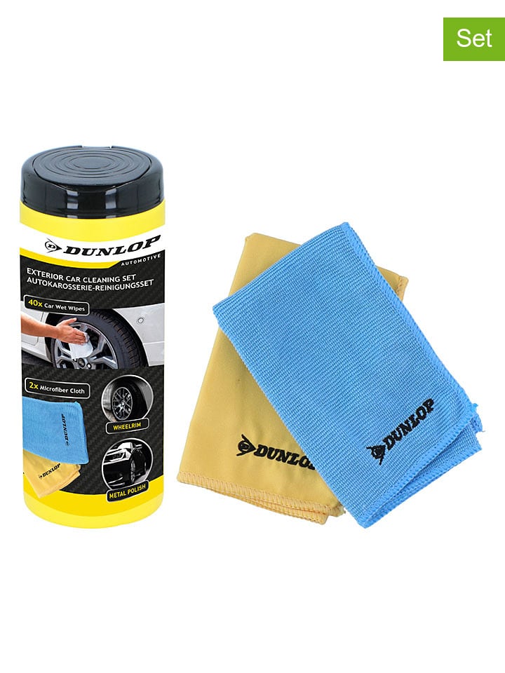 Dunlop 3tlg. Autowaschset in Hellblau/ Orange - onesize