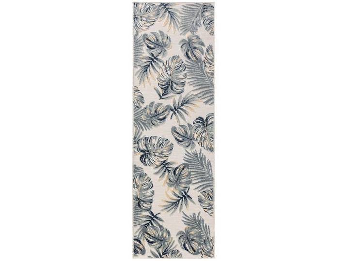 benuta Outdoorläufer Flora Mehrfarbig 80/250 cm, Creme, Kunststoff, Floral, Rechteckig, 80x250 cm, wasserabweisend, Teppiche & Böden, Teppich, Outdoorteppich