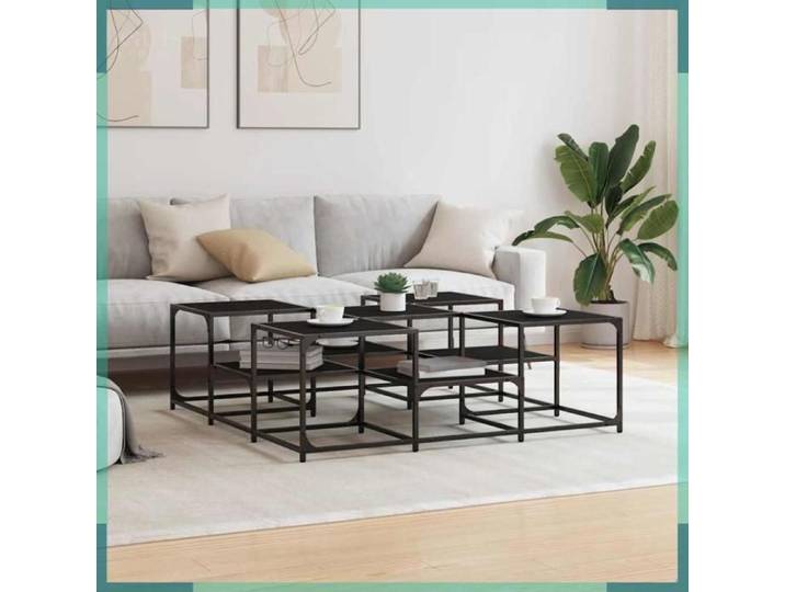Table basse - 839068 - Noir - 121 x 121 x 40 cm - Bois d'ingénierie