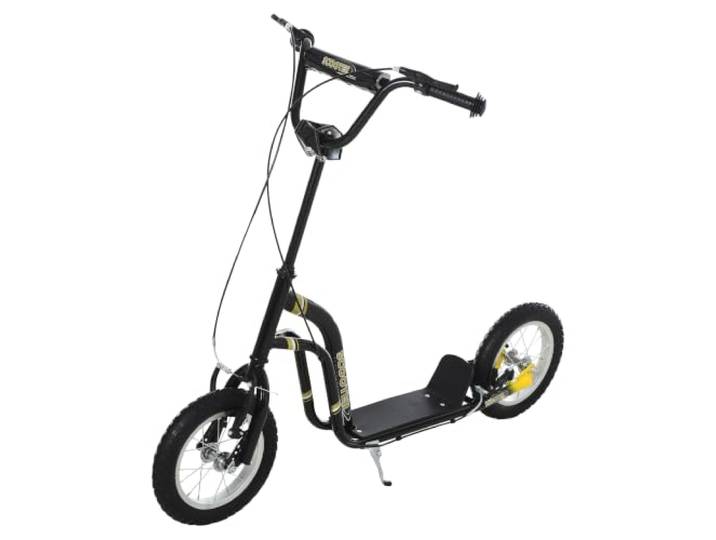 HOMCOM Kinderroller Höhenverstellbar mit 12 Zoll Luftreifen Schwarz