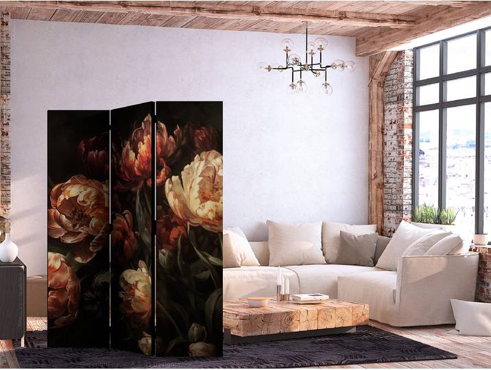 Akustik-Paravent Magnificent Tulips Andere Beige 135 x 172cm