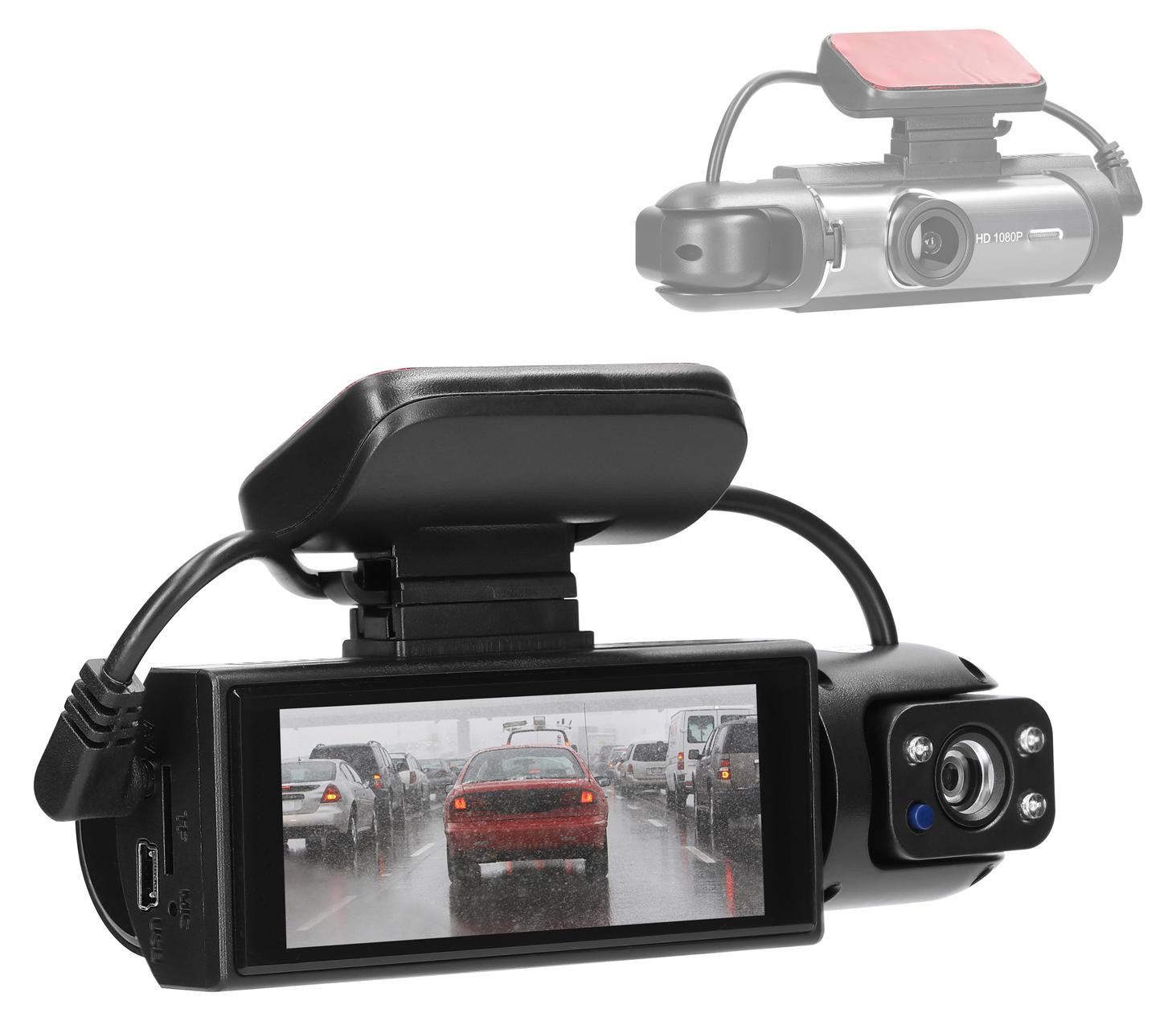 Gistuch Dubbele Lens Dashcam voor Auto met Nachtzicht, Bewegingsdetectie en 170-graden Groothoeklens