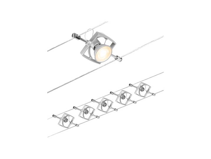 Paulmann Wire Mac II Seilsystem, 5-fl., 5 m chrom, alu / grau / zink, für Flurbereich, Metall, Modern