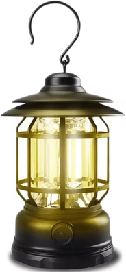 Uplift Curations Rechargeable Stepless Dimming COB Camping Lantern Portable Waterproof Outdoor And Emergency Light 5w Deep Black