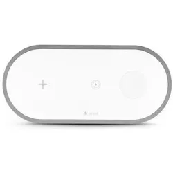 Devia 3In1 Charger for smart phone&Applewatch&Earphone V4 (10W) white (10 W), Wireless Charger, Weiss
