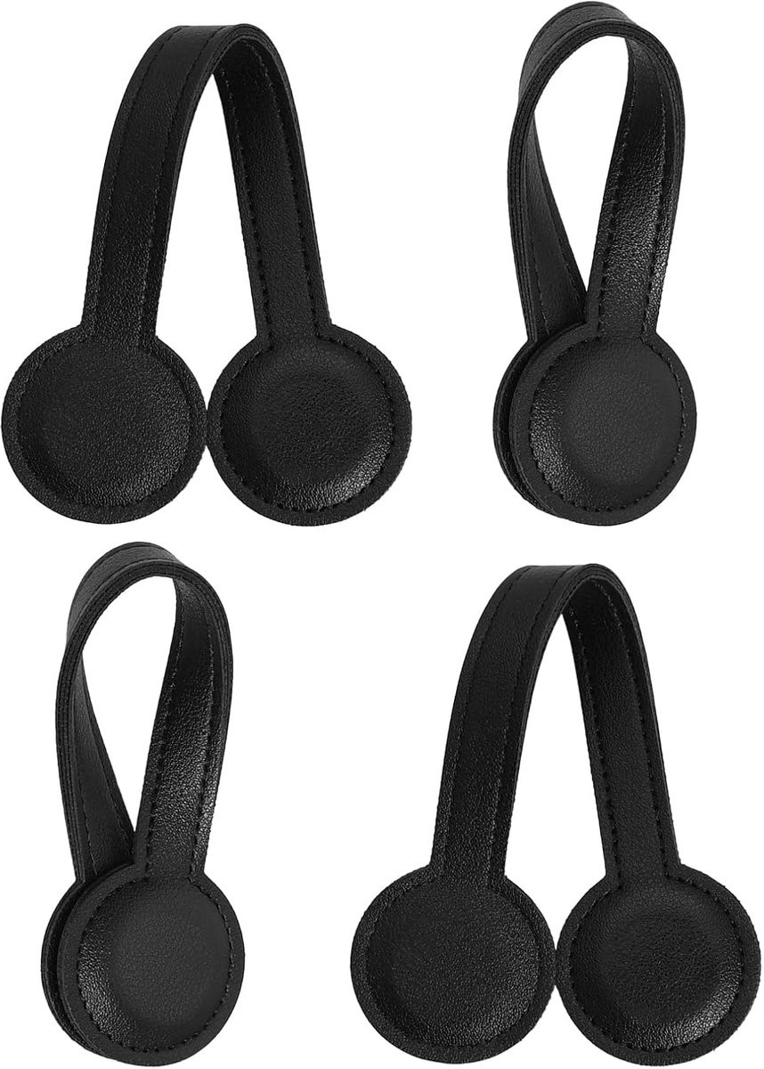 Set van 2 magnetische handdoekclips van leer voor in de keuken en badkamer